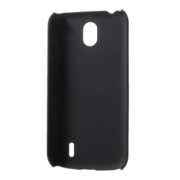 Til Nokia 1 Gummibeskyttet PC-beskyttende mobiltelefon cover - sort Black