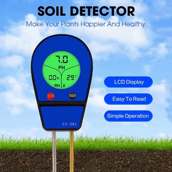 Digital Soil Tester 3in1 Temperatur Fuktighet PH Meter Acidity Analyzer Blue
