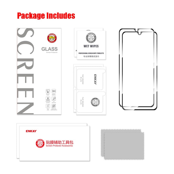 ENKAY 2st För Xiaomi Redmi 14C Skärmskydd i Glas Transparent