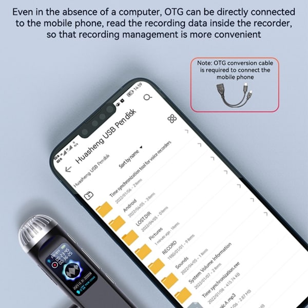 32GB digital ljudinspelare MP3-spelare Brusreducerande inspelningsenhet diktafon Svart