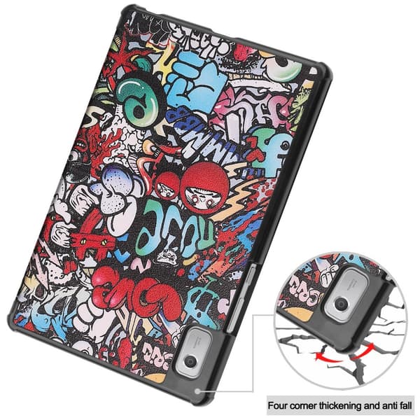 Lenovo Tab M9 kolminkertainen jalustan kansi - Graffiti Multicolor