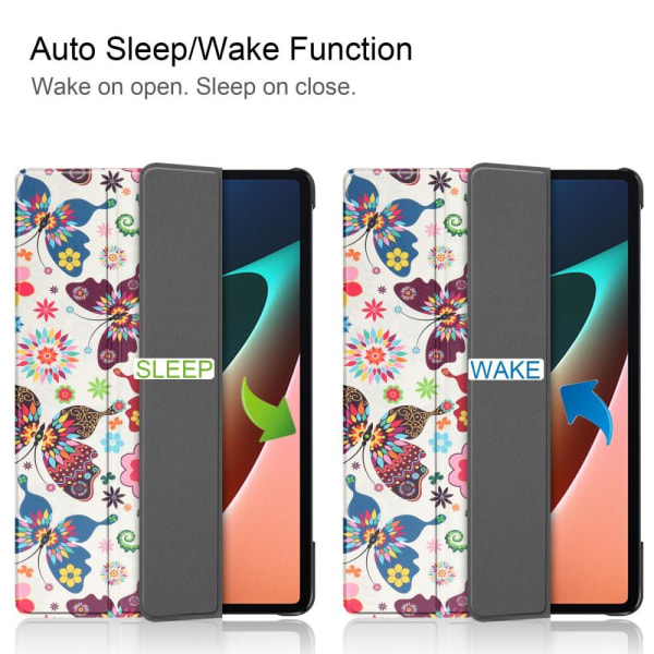 Slim Fit Cover Till Xiaomi Pad 5 - Sleep/Wake Up - Butterflies Vit