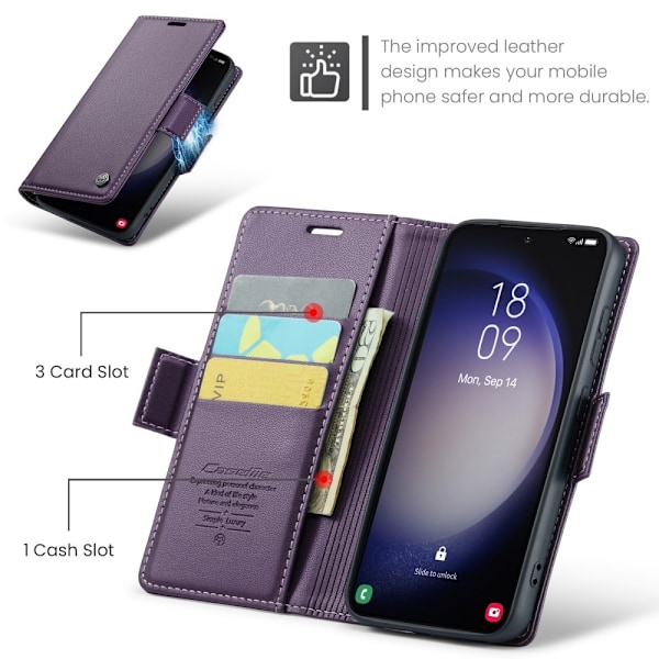 CASEME Retro Pung Taske til Samsung Galaxy S24 Purple