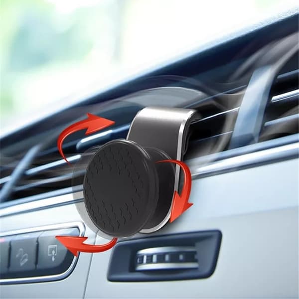Bilholder til mobiltelefon Mobiltelefonholder Magnetisk L-formet luftventil Black