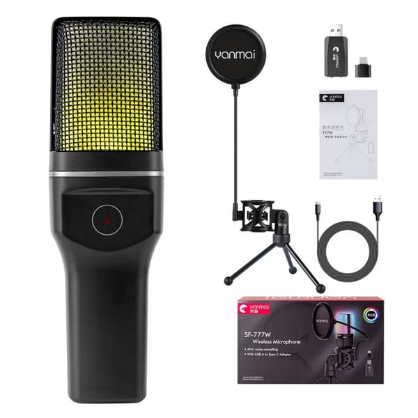 YANMAI Live Streaming Langaton RGB - mikrofonipelipeli verkossa Black