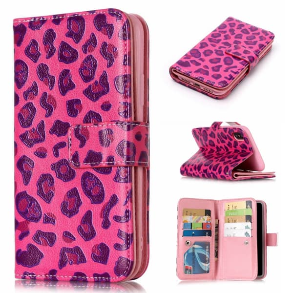 Lompakkokotelo with 9 Card Slots - iPhone XS Max - Rose Leopard Multicolor