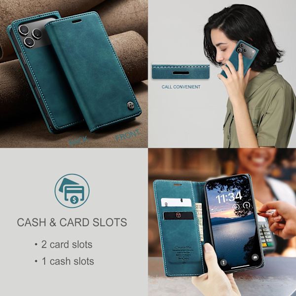 CASEME Retro lompakkokotelo iPhone Air Blue