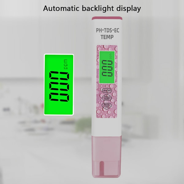 4-in-1-testi vedenlaadulle PH TDS EC TEMP -testikynä White