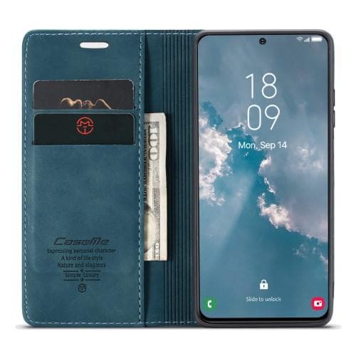 CASEME Retro Pung Taske til Samsung Galaxy S23 - Blå Blue