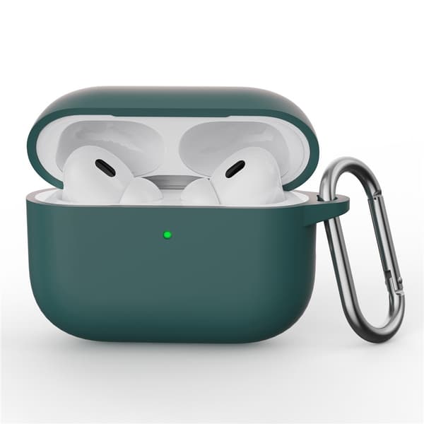 Til AirPods Pro 3 Silikone Etui Integreret Bluetooth Høretelefon Cover med Krog Green