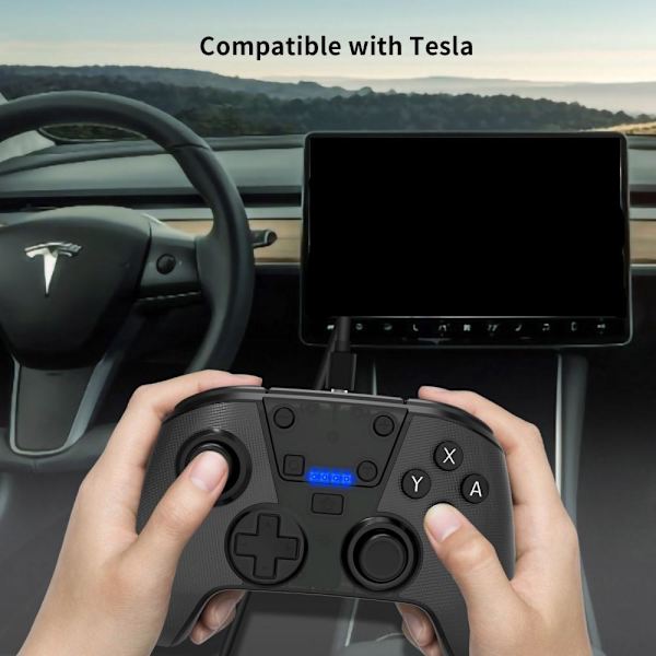 Nintendo Switch/Lite/OLED/PC/Steam Deck kanssa yhteensopiva langaton peliohjain Black