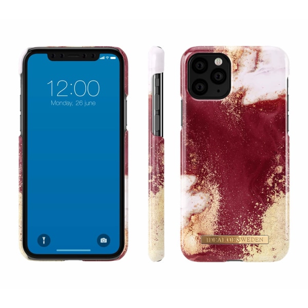 iDeal Of Sweden iPhone 11 Pro Deksel/XS/X - Gylden Burgund Marmor Red