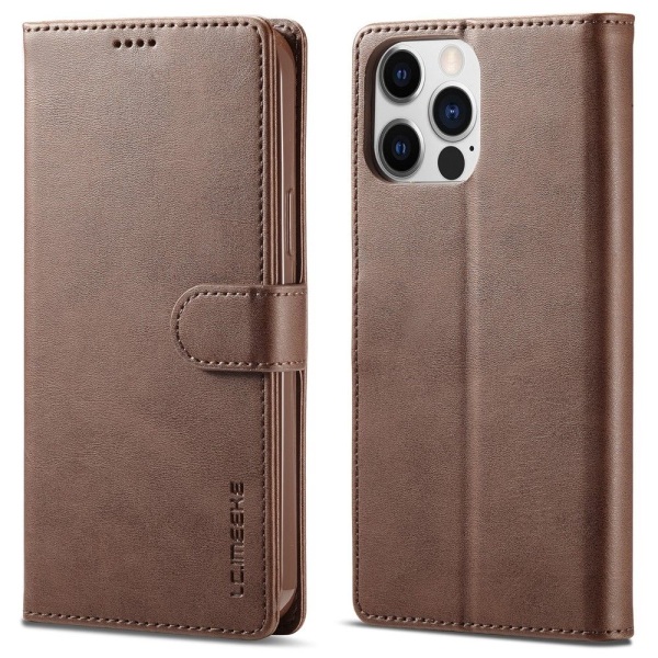 LC.IMEEKE Wallet Stand Etui til iPhone 15 Pro Dark brown