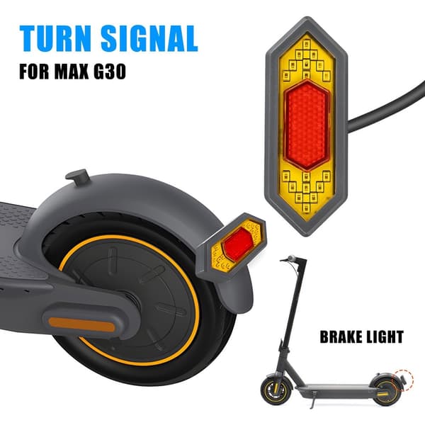 Baklys med blinklys for Ninebot Max G30 LED Scooter Baklys Red
