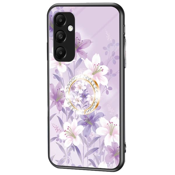 Til Samsung Galaxy A35 Hærdet Glas Etui Ring Kickstand Telefon Cover - Magnolia Multicolor