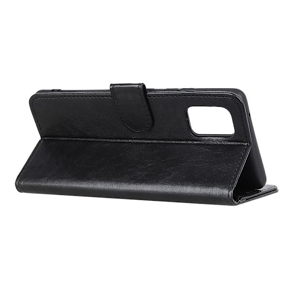 Crazy Horse Wallet Stand Case for Samsung Galaxy A02s - Black Black
