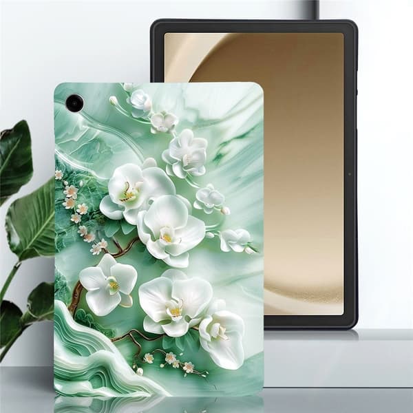 Til Samsung Galaxy Tab A11+ Etui Mønstertryk Slankt TPU Beskyttende Tablet Etui Jade Multicolor