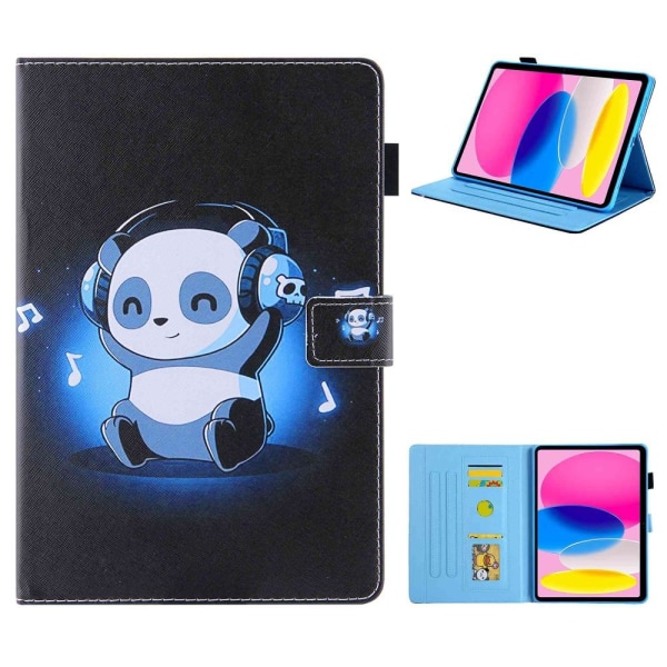 Til iPad 10.9 (2022) Tabletetui Cover Foldbart stativ - Panda/Mu Black