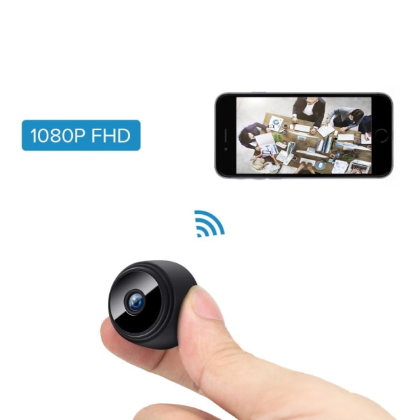 W9 Mini Spy Kamera Trådløs Wifi IP Hjemmesikkerhedskamera HD 108 Black