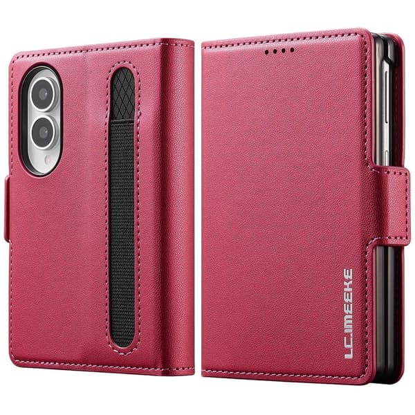LC.IMEEKE Puhelimen lompakkokotelo jalustalla Samsung Galaxy Z Fold8 puhelimelle Red
