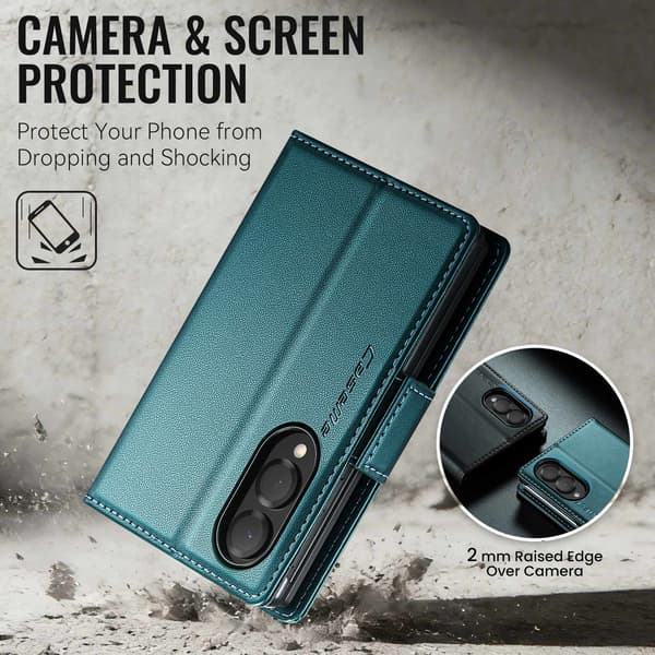 CASEME Glansigt telefonplånboksfodral till Samsung Galaxy Z Fold8 Grön