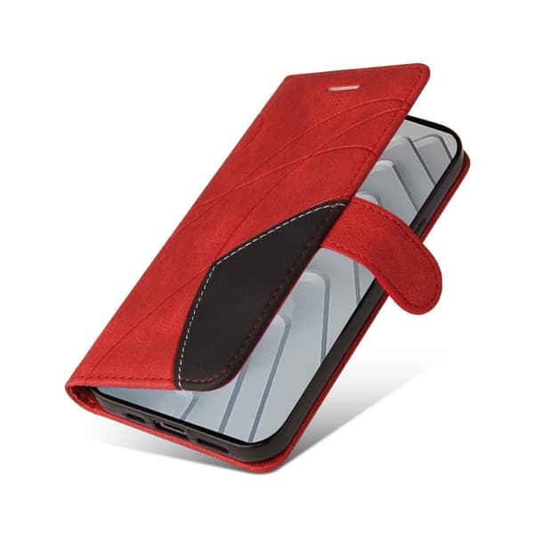 Til Xiaomi Redmi Note 14 4G KT-serie-1 dobbeltfarve tegnebog Red