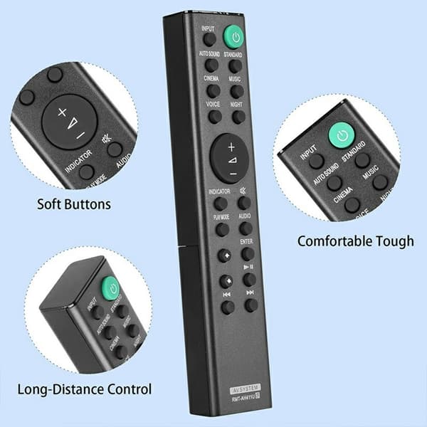 Erstatning fjernkontroll for RMT-AH411U for Sony Soundbar Black