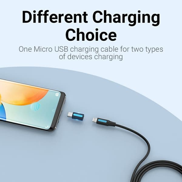 VENTION USB 2.0 USB-C Han til Micro-B Hun Adapter Mini OTG Konverter Black