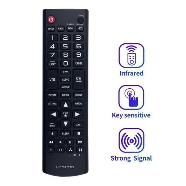 TV fjernkontroll Erstatning for AKB73975722 For LG TV Black