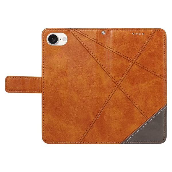 Pungcover til iPhone 17e / 16e – Geometrisk Linje Brown
