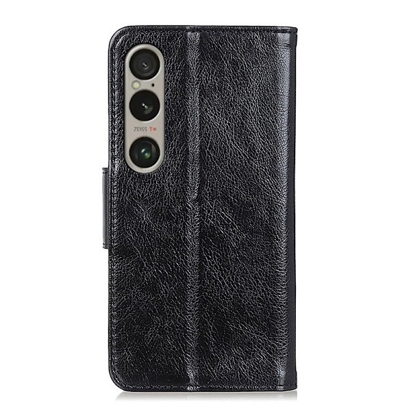 Till Sony Xperia 1 VI  Plånboksfodral Textured Split - Svart Svart