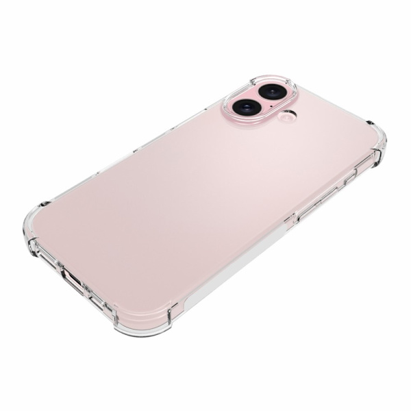 Fodral Skal för iPhone 16 Stötdämpade Förstärkta hörn TPU Transparent