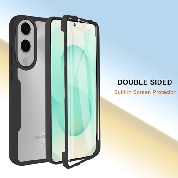 Til Samsung Galaxy S25 Edge PC+TPU-deksel med støtsikker telefonveske Black