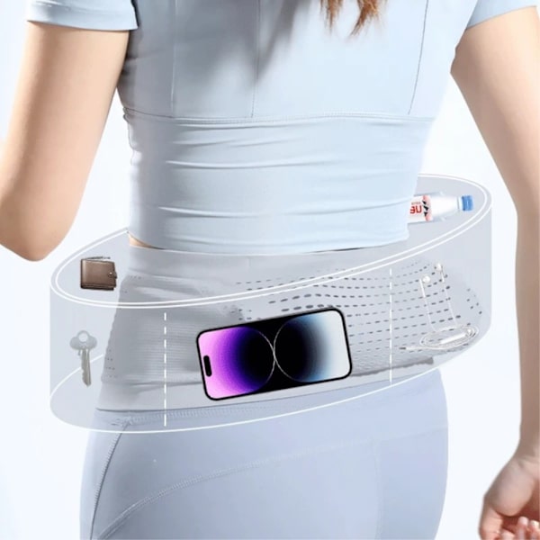 Elastisk løbebælte-taljetaske Fanny Pack - Sort / M Black