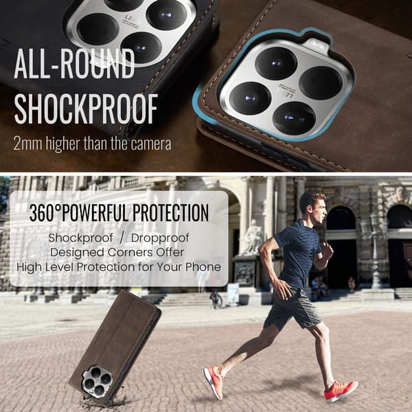 CASEME Til Xiaomi 17T Lommebokdeksel Brown