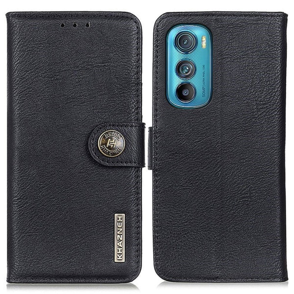 KHAZNEH Wallet Stand Case for Motorola Edge 30  - Black Black