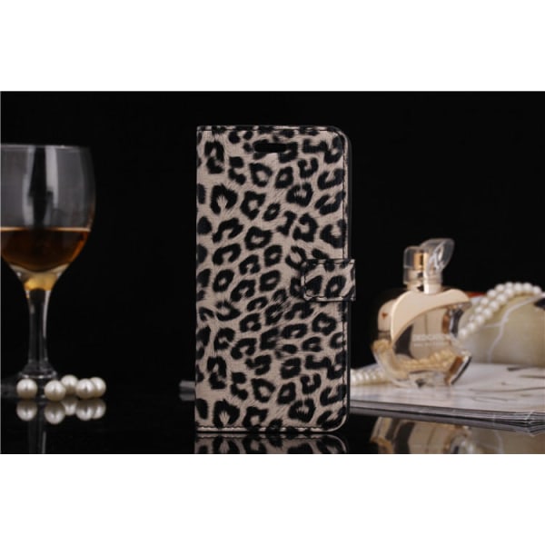 Iphone 6 Plus 5.5" Plånboksfodral / Fodral Leopard White