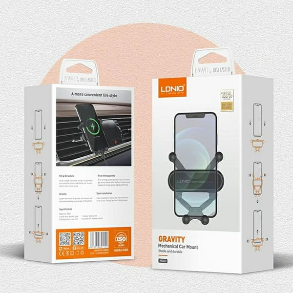 Mobilholder til bil – 4-punkts tyngdekraftfeste med 360° rotasjon (for lufteluke) Black