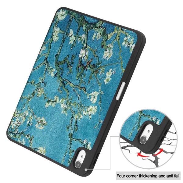 Apple iPad 10.9 2022 Slim fit tri-fold fodral Pennhållare - Blossom Multicolor