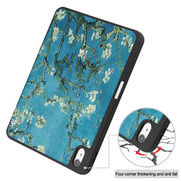 Apple iPad 10.9 2022 Slim fit tri-fold fodral Pennhållare - Blossom multifärg