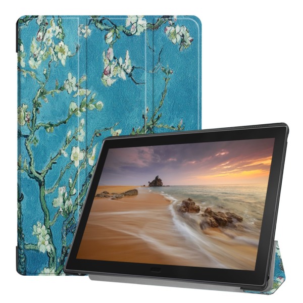 Kuviotulostus Kolminkertainen jalustan kansi Lenovo Tab E10 - Pu Multicolor