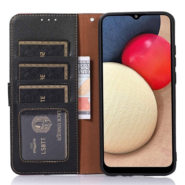 KHAZNEH Til Google Pixel 9 / Pixel 9 Pro Pung Etui Litchi Struktur Telefoncover Black