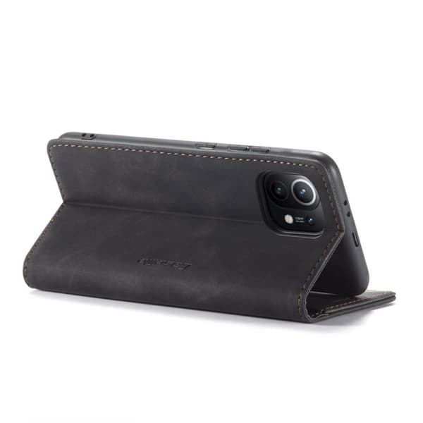 CASEME Retro lompakkokotelo Xiaomi Mi 11 - musta Black