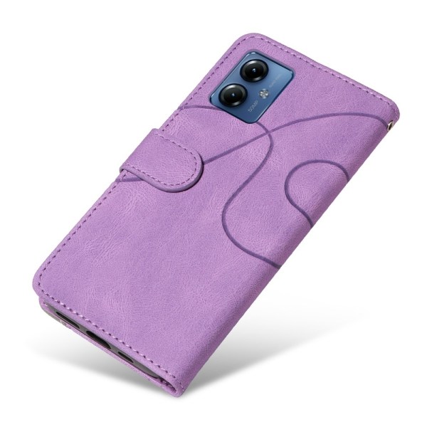 Til Motorola Moto G14 KT-serie-1 dobbeltfarve Purple