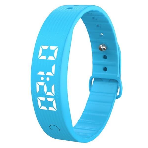 Smart armband vibrerande larm sömnövervakning digital display - Blå Blå