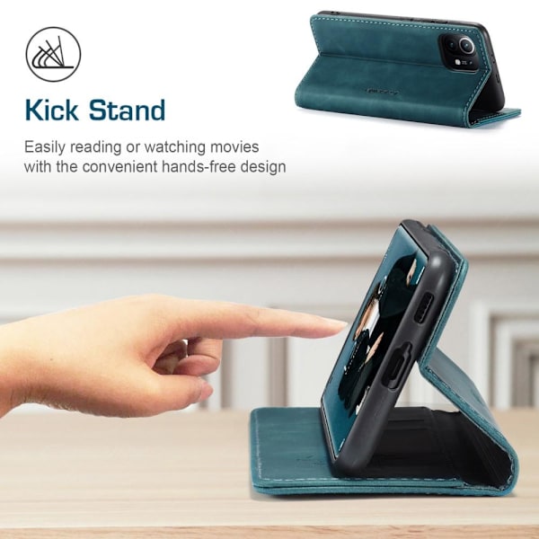 CASEME Retro Wallet Case for Xiaomi Mi 11 - Blue Blue