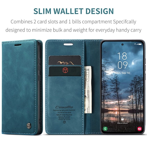 CASEME Plånboksfodral Samsung Galaxy S25 Edge Blå