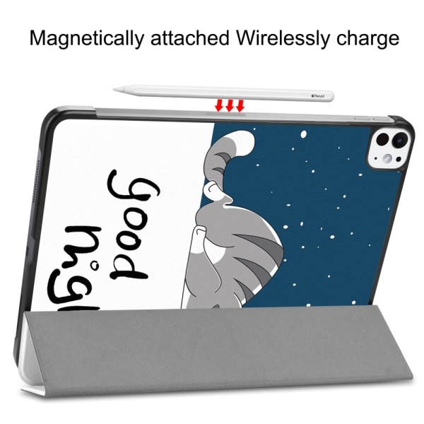 Till iPad Pro 11 (2024) Slim fit tri-fold fodral - Cat multifärg