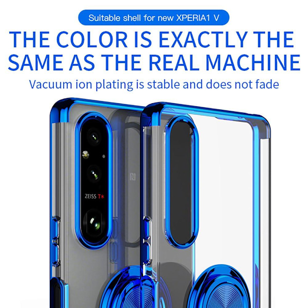 Sony Xperia 1 V TPU -puhelinkotelolle rengastuki Transparent