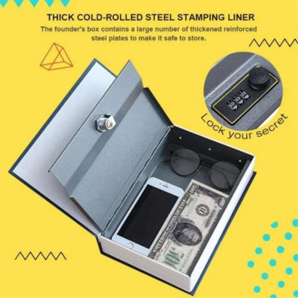 Vakuutuslaatikon simulointikirja Safe Mini Storage Turvalukko Black